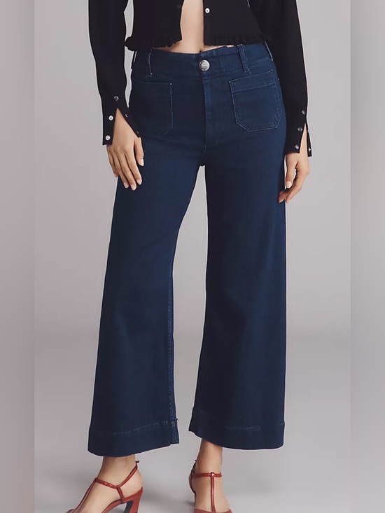 Anthropologie Denim - Anthropologie Maeve Colette Crop High-Rise Wide Leg Jeans, Dark Blue, Women’s 26